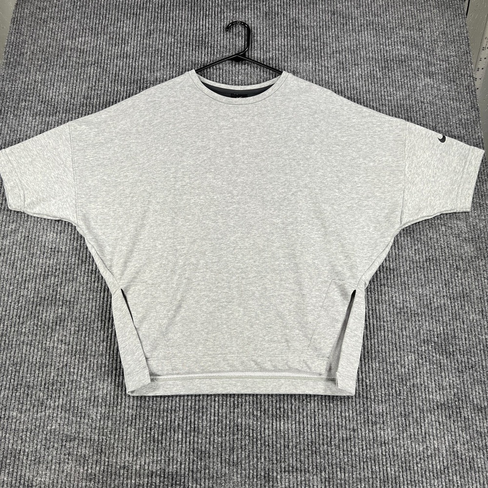 Nike Pullover Sweatshirt Womens Small Gray 1/2 Sleeve Dri Fit Casual Active Crew